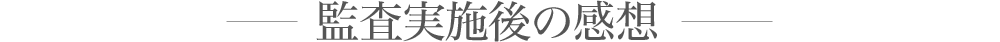 監査実施後の感想